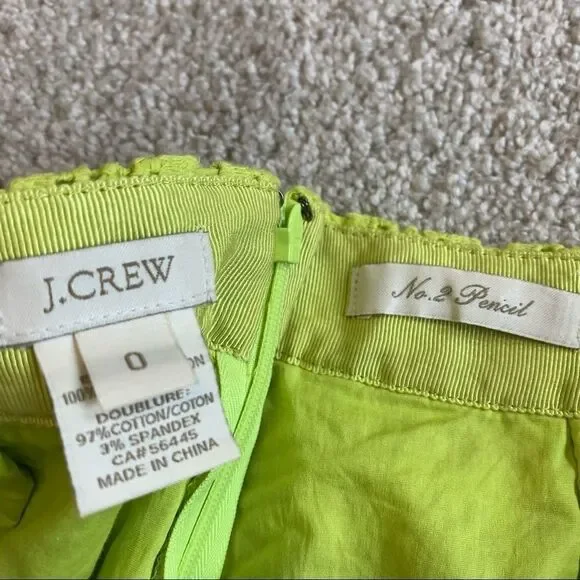 J.crew lime green neon yellow lace skirt size 0 - Picture 3 of 5